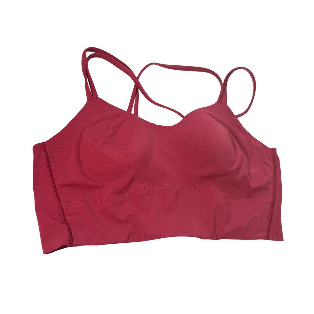 Lululemon Free to Be Serene Longline Bra Strappy Back Berry Pink Sport Bra S 6/8